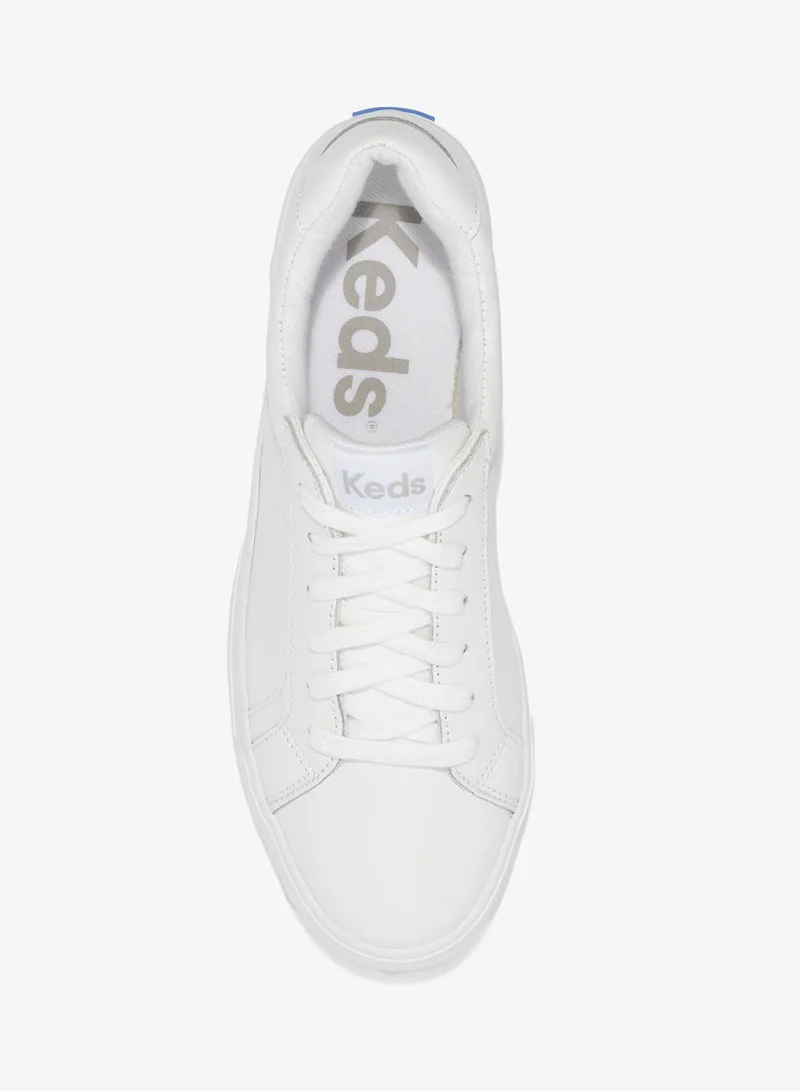 Keds white Keds Women's Pursuit Lace Up Leather Casual Sneaker White for Women | Best Price UAE